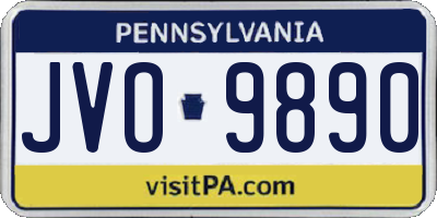 PA license plate JVO9890