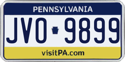 PA license plate JVO9899