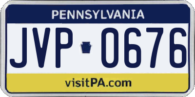 PA license plate JVP0676