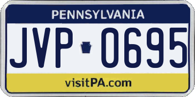 PA license plate JVP0695