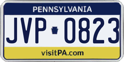 PA license plate JVP0823