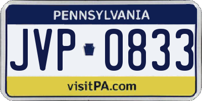 PA license plate JVP0833