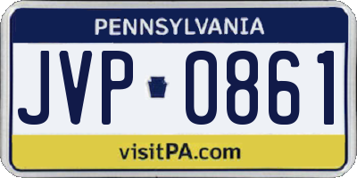 PA license plate JVP0861