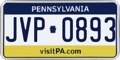PA license plate JVP0893