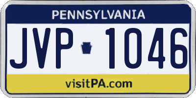 PA license plate JVP1046