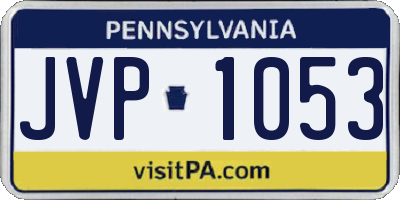 PA license plate JVP1053