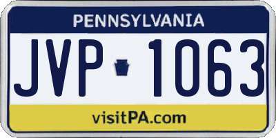 PA license plate JVP1063