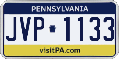 PA license plate JVP1133