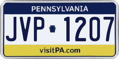 PA license plate JVP1207