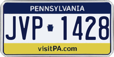 PA license plate JVP1428