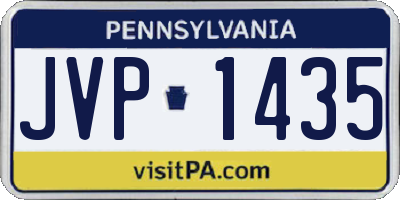 PA license plate JVP1435