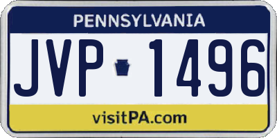 PA license plate JVP1496