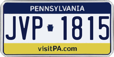 PA license plate JVP1815