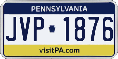 PA license plate JVP1876