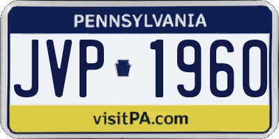 PA license plate JVP1960