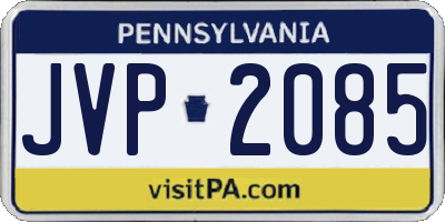 PA license plate JVP2085