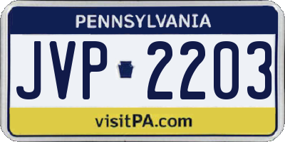 PA license plate JVP2203