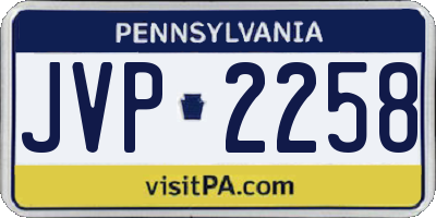PA license plate JVP2258
