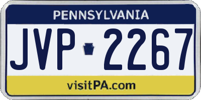 PA license plate JVP2267