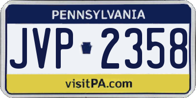 PA license plate JVP2358