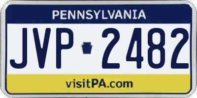PA license plate JVP2482