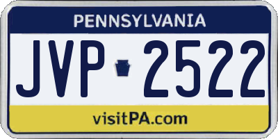 PA license plate JVP2522