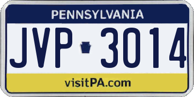 PA license plate JVP3014