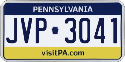 PA license plate JVP3041