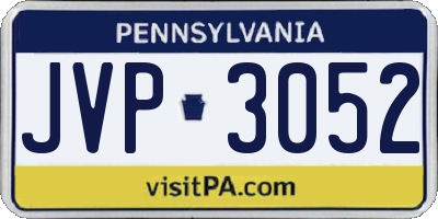 PA license plate JVP3052