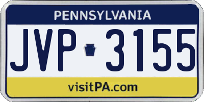 PA license plate JVP3155
