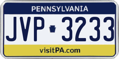 PA license plate JVP3233