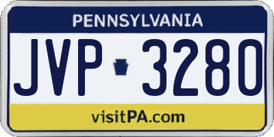 PA license plate JVP3280