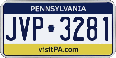 PA license plate JVP3281