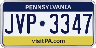 PA license plate JVP3347