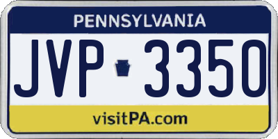 PA license plate JVP3350