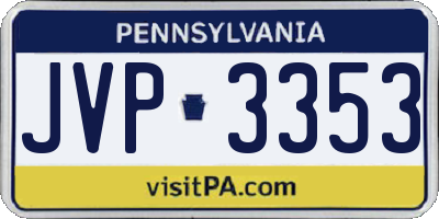 PA license plate JVP3353