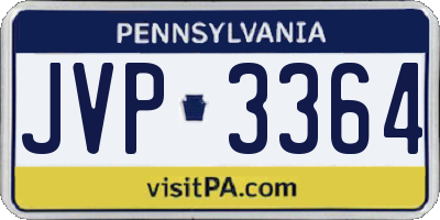 PA license plate JVP3364