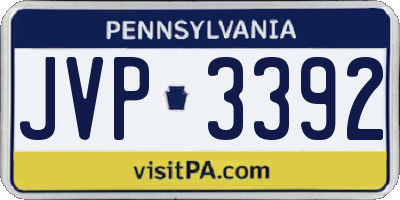 PA license plate JVP3392