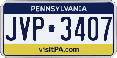 PA license plate JVP3407