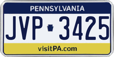 PA license plate JVP3425