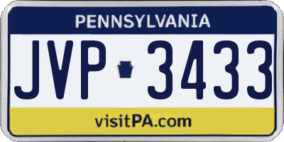 PA license plate JVP3433
