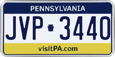 PA license plate JVP3440