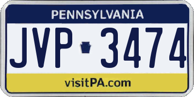 PA license plate JVP3474