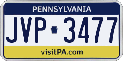 PA license plate JVP3477