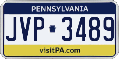 PA license plate JVP3489