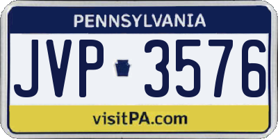 PA license plate JVP3576