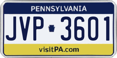 PA license plate JVP3601