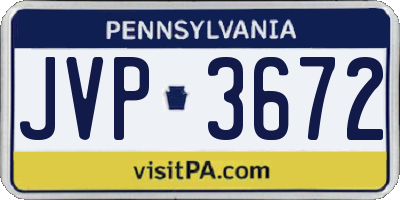 PA license plate JVP3672
