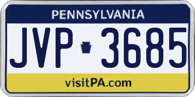 PA license plate JVP3685