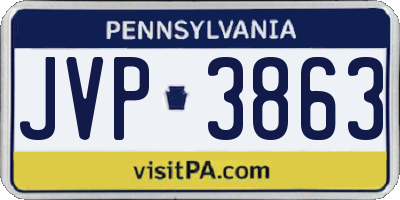 PA license plate JVP3863